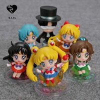 Sjjl Thủy Thủ Mặt Trăng Nhân Vật Hành Động Tượng Anime Trang Trí Bánh Máy Tính Để Bàn Đồ Trang Trí Bộ Sưu Tập Mô Hình Siêu Thủy Thủ Mặt Trăng Tsukino Usagi Đồ Chơi Búp Bê