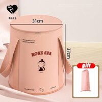 SJJL Túi giặt chân có thể gập lại SJJL, Chậu tắm chân có thể gập lại hoạt hình chống rò rỉ, Đồ dùng gia đình Túi bồn tắm chân dày nhiệt sâu Cắm trại ngoài trời