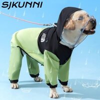 SJKUNNI Áo mưa cho chó lớn , Áo mưa thú cưng ngoài trời chống thấm nước, Thời trang mặt thú cưng có mũ trùm đầu trong suốt Áo khoác áo mưa cho chó Phụ kiện thú cưng
