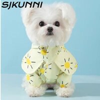 Sjkunni Puppy Tay ngắn, Áo mưa cho chó có thể điều chỉnh chống nước, Áo thun thoáng khí in di động dễ thương Schnauzer