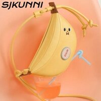 SJKUNNI Túi Bánh Bao Mini , Túi Chuối Túi Croissant Có Thể Điều Chỉnh, Túi Đeo Ngang Nữ PU