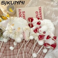 SJKUNNI Túi sang trọng , Túi đeo vai thỏ công chúa, Túi đeo chéo thỏ dài ngọt ngào Kawaii