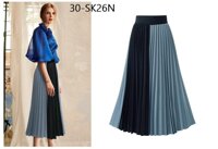 SK26N-CHÂN VÁY XẾP LY PHỐI MÀU S-6XL