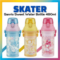 [Skater] Sanrio Pompompurin My Melody Cinnamoroll Sweet Series One-Touch Dây đeo vai Chai nước 480ml Kháng khuẩn x Sản xuất tại Nhật Bản PSB5SANAG