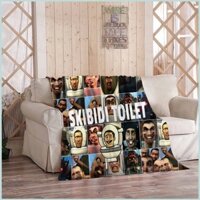 Skibidi toilet blanket double face fleece air conditioner blanket cover sofa blanket