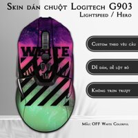 Skin dán chuột Logitech G903 mẫu OFF White Colorful | Miếng dán Film 3M chống trơn trượt