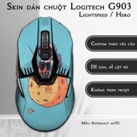 Skin dán chuột Logitech G903 mẫu Astronaut ast01 | Miếng dán Film 3M chống trơn trượt