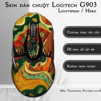 Skin dán chuột Logitech G903 mẫu Traditional Patterns patt07 | Miếng dán Film 3M chống trơn trượt