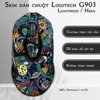 Skin dán chuột Logitech G903 mẫu Astronaut ast16 | Miếng dán Film 3M chống trơn trượt