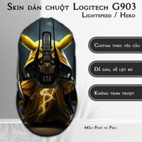 Skin dán chuột Logitech G903 mẫu Phát sư Pika | Miếng dán Film 3M chống trơn trượt