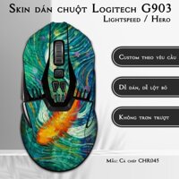 Skin dán chuột Logitech G903 mẫu Cá chép CHR045 | Miếng dán Film 3M chống trơn trượt