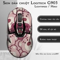 Skin dán chuột Logitech G903 mẫu Gấu dâu Lotso lotso005 | Miếng dán Film 3M chống trơn trượt
