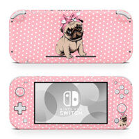Skin decal dán Nintendo Switch Lite mẫu Calin Pug Lover (đã cắt sẵn, dễ dán)