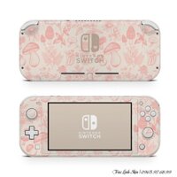 Skin decal dán Nintendo Switch Lite mẫu nấm hồng (đã cắt sẵn, dễ dán)