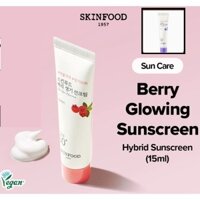 Skinfood- [MINI] Kem chống nắng phát sáng Vegan Berry 15ml SPF 50 + PA + + + / Kem chống nắng phát sáng dưỡng ẩm pha trộn / Chống lão hóa / UV & Blue