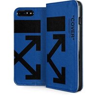 Skinit Folio Phone Case Compatible with iPhone 7 Plus - Officially Licensed Skinit Originally Designed Black and Blue Arrows Design