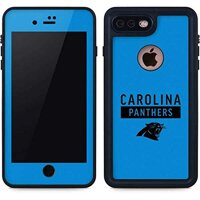 Skinit Waterproof Phone Case Compatible with iPhone 7 Plus - Officially Licensed NFL Carolina Panthers Blue Performance Series Design