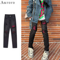 Skinny jean unisex thời trang Quần jean ôm street style hiphop quần bò jean nam đen street style quần thời trang nam