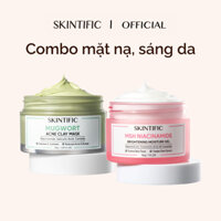 SKINTIFIC Combo 2pcs-mặt nạ sáng da Mặt nạ đất sét ngải cứu cải 55g +Gel dưỡng ẩm sáng da 5% MSH Niacinamide  30g