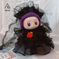 Skjk 1 Bộ Quần Áo Búp Bê Labubububu 17cm, Váy Sợi Phụ Kiện Đồ Chơi Búp Bê Labububububu Quần Áo Váy Cưới, Quần Áo Búp Bê Sang Trọng Màu Đen Mini Hoa Hồng Quần Áo Búp Bê Cotton Quà Tặng Trẻ Em