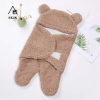 Skjk Baby Swaddle Winter Unisex Chăn Ga Gối Cotton Flannel Túi Ngủ Trẻ Sơ Sinh
