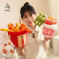 Skjk Cây nhồi bông nhồi bông, Giả vờ nấu thịt viên trong chậu Búp bê sang trọng, Sáng tạo Kawaii Lẩu mềm như thật Xiên Đồ chơi nhồi bông Bạn gái