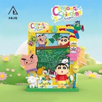Skjk Crayon Shin-Chan Khối Xây Dựng, Đồ Chơi Mô Hình Tủ Lạnh Doremon Xếp Hình Gạch, Tủ Lạnh Anime Ngoại Vi Kawaii Doremon Khung Hình Đồ Chơi Trẻ Em