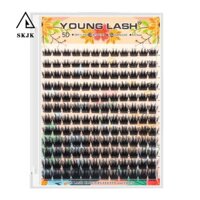 Skjk Cụm lông mi riêng lẻ, Có cánh xiên 10-18mm C Curl Lông mi giả, Lông mi chồn Dung tích lớn Tự nhiên DIY Lông mi mở rộng Nối mi