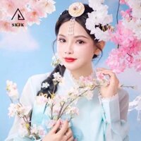 Skjk Hàn Quốc Băng Đô, Hoa Hanbok Hairband, Retro Truyền Thống Tua Rua Mũ Đội Đầu Sân Khấu Khiêu Vũ Tóc Vòng Nữ