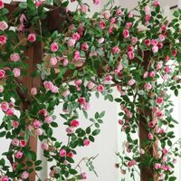 Skjk Hoa Nhân Tạo, Real Touch Silk Hoa Hồng Giả Vine, Vườn Ngoài Trời 54 / 60 Đầu Lá Treo Trang Trí Bó Hoa Trang Trí Ban Công Trang Trí