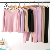 Skjk Nữ Giữ Nhiệt Quần Lót Liền Mạch Thoải Mái Quần Lông Cừu Đức Cổ Chữ O Quần Lót Co Giãn Màu Trơn