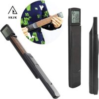 Skjk Pocket Guitar Hợp âm Huấn luyện viên, Màn hình xoay di động Công cụ luyện tập ngón tay hợp âm, Màn hình LCD không có tiếng ồn Đánh lưới leo núi Đàn Guitar đen Hợp âm Máy tập đàn Guitar Phụ kiện đàn Guitar
