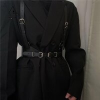 Skjk Rộng Thắt Lưng Punk Vintage Băng Body Bondage Khóa Kim Loại Corset Dây Đeo Eo Co Giãn