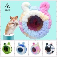 Skjk Tổ Hamster Ấm, Hang Tròn Gấu Vàng Ấm Mềm Mại, Tổ Ấm Hoa Mẫu Đơn Thoải Mái Dày Nhung San Hô / Hamster Nhựa Giường Mềm Nhà Thu Đông