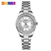 SKMEI 1534 Stainless Steel Quartz Watch Silver Waterproof Shockproof Analog Dial Ladies