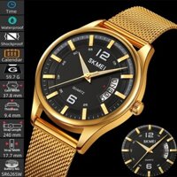 Skmei Nam Thạch Anh Lịch Đồng Hồ Simpel Phong Cách Dây Đeo Lưới Thép Hiển Thị Analog Chống Thấm Nước Thời Trang