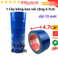 SKU198 - Băng keo vải màu xanh dương, rộng 4.7cm, dài 13 mét, lõi giấy 3mm - 1 cây có 6 cuộn