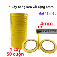 SKU199 - Băng keo vải màu vàng, rộng 4mm, dài 13 mét, lõi giấy 3mm - 1 cây có 50 cuộn - Siêu Thị Băng Keo