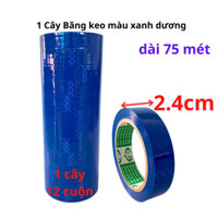 SKU227 - Băng keo vải màu xanh dương, rộng 2.4cm, dài 13 mét, lõi giấy 3mm - 1 cây có 12 cuộn - STBK