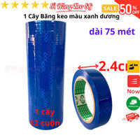 SKU227 - Băng keo vải màu xanh dương, rộng 2.4cm, dài 13 mét, lõi giấy 3mm - 1 cây có 12 cuộn