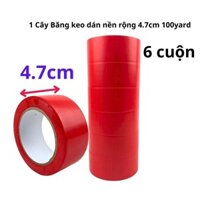 SKU324 - Băng keo dán nền màu đỏ, băng dính dán sàn rộng 4.7cm, dài 33 mét, 1 cây gồm 6 cuộn - STBK