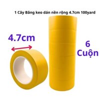 SKU340 - Băng keo dán nền màu vàng, băng dính dán sàn rộng 4.7cm, dài 33 mét, 1 cây gồm 6 cuộn - STBK