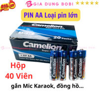 SKU396 - Hộp 40 Viên Pin AA Camelion 1.5v, Pin 2A hộp 40 viên dùng cho Mic Karaok, đồng hồ