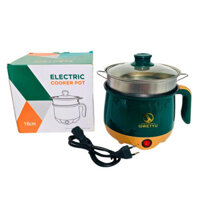 SKU639 - Nồi Lẩu Điện Mini QWETYU 18cm, nồi lẩu điện 2 tầng, Có Xửng Hấp Inox 304 - STBK