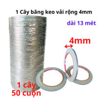 SKU693 - Băng keo vải màu xám, rộng 4mm, dài 13 mét, lõi giấy 3mm - 1 cây có 50 cuộn - Siêu Thị Băng Keo