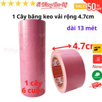 SKU795 - Băng keo vải màu Hồng, rộng 4.7cm, dài 13 mét, lõi giấy 3mm - 1 cây có 6 cuộn