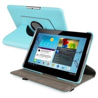 Sky blue 360-Degree Swivel Leather Case for 10.1-Inch Samsung Galaxy Tab 2 P5100/P5110