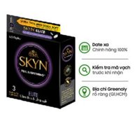 Skyn Bao Cao Su Elite Không Mùi, Siêu Mỏng Hộp 3 Cái