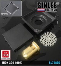 SL7480D-12 – THOÁT SÀN VUÔNG 12×12 MÀU ĐEN, ĐÍT ĐỒNG CHỐNG TRÀO NGƯỢC, CHỐNG MÙI HÔI 100%