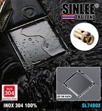 SL7480X-12 – THOÁT SÀN VUÔNG 12×12 MÀU XÁM, ĐUÔI ĐỒNG CHỐNG TRÀO NGƯỢC, CHỐNG MÙI HÔI 100%